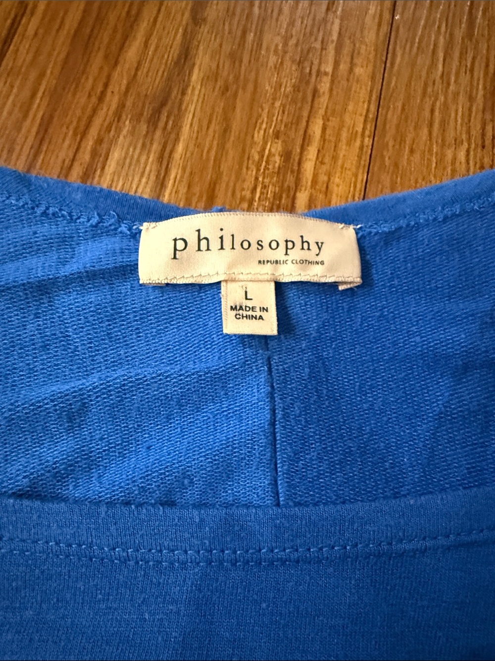 Philosophy Bright Royal Blue Crop Scoop Neck Top - Picture 2 of 2